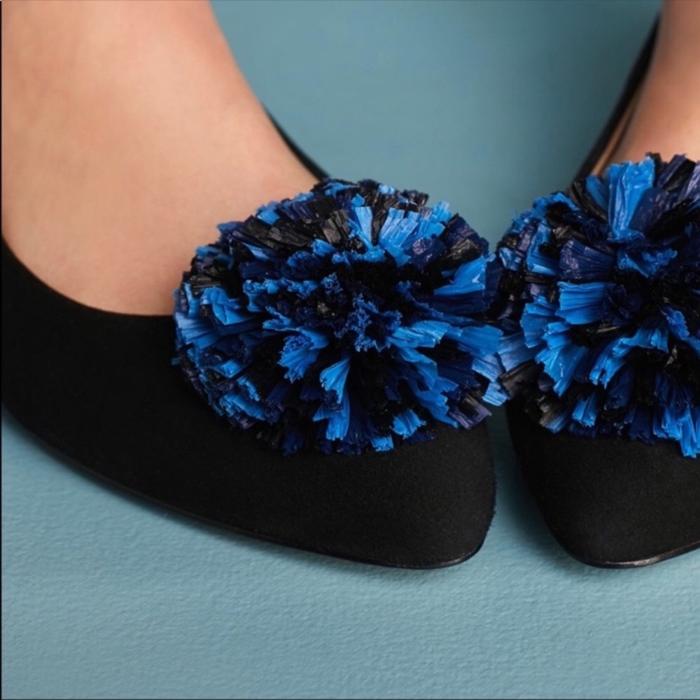 Anthropologie Pom Pom black flats